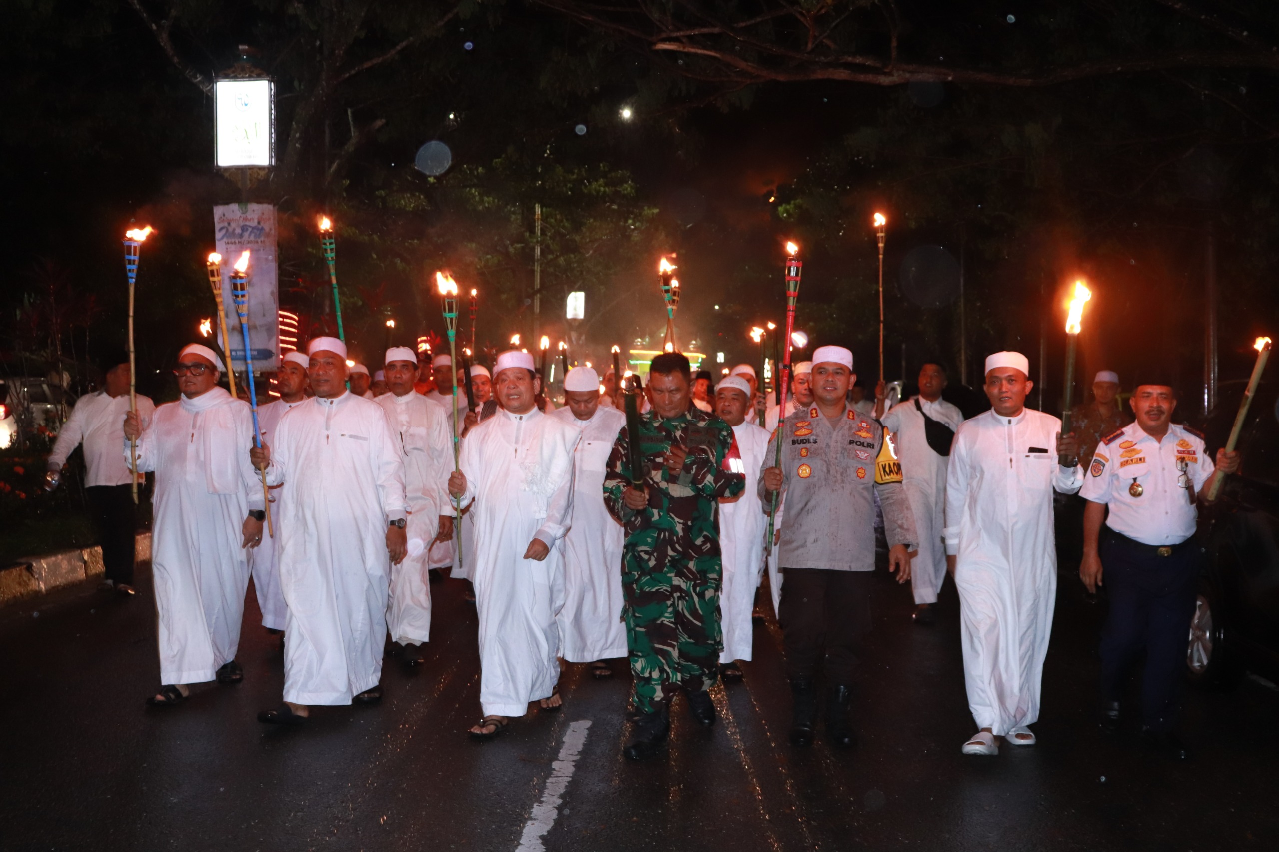Meriah Lapas Pasir Pangaraian Hadiri Pawai Obor dan Takbiran Pemkab Rohul