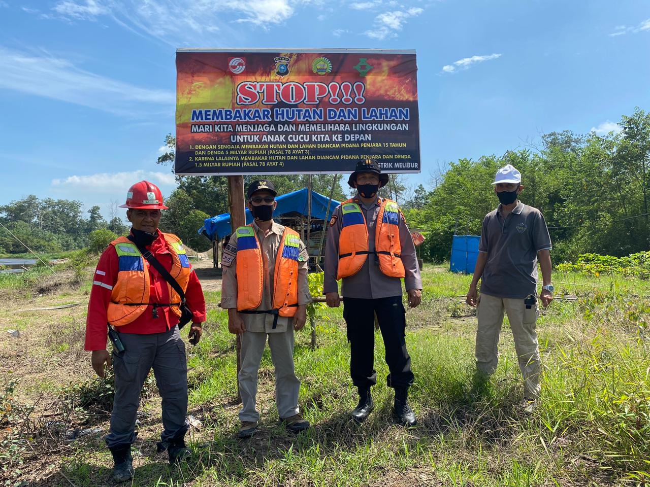 Upika Kec. Sungai Mandau Giat Patroli Karhutla. Titik Rawan Karhutla Masih Kondusif