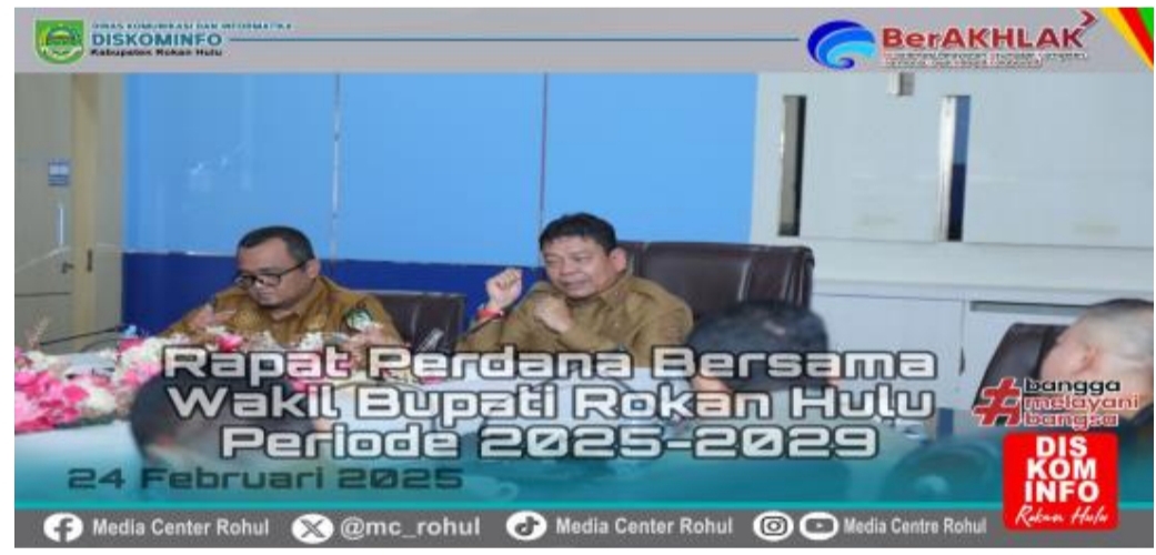 Pasca Dilantik Wakil Bupati Rohul Gelar Rapat Dinas Perdana