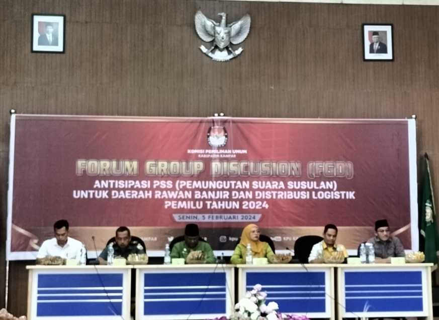 Antisipasi PPS dan Distribusi Logistik Pemilu 2024 Daerah Rawan Banjir, KPU Kampar Melaksanakan FGD
