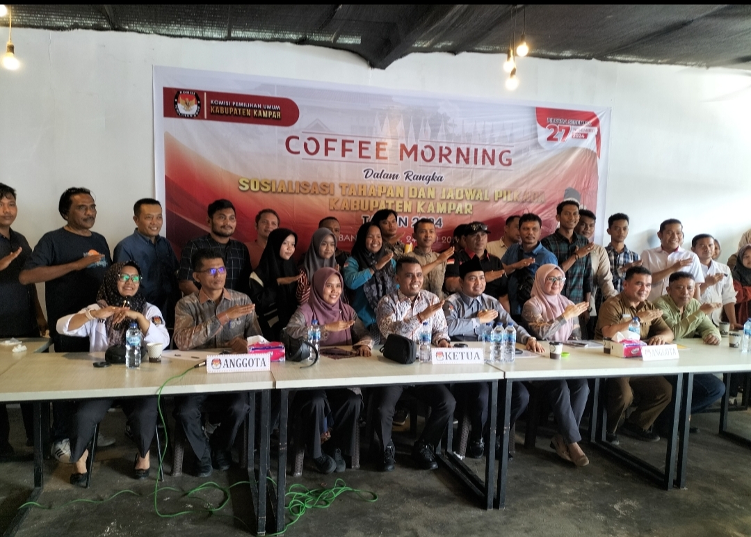KPU Kampar Coffe Morning Bersama Media Massa, Terkait Sosialisasi Tahapan Jadwal Pilkada Kampar