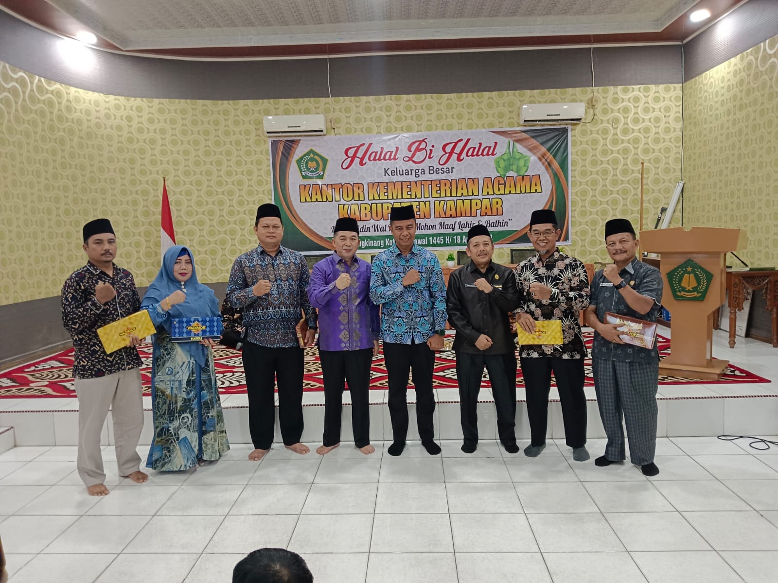 Plt Kakanwil dan Plh Sekda Kampar hadiri Halal Bi Halal Kemenag Kampar