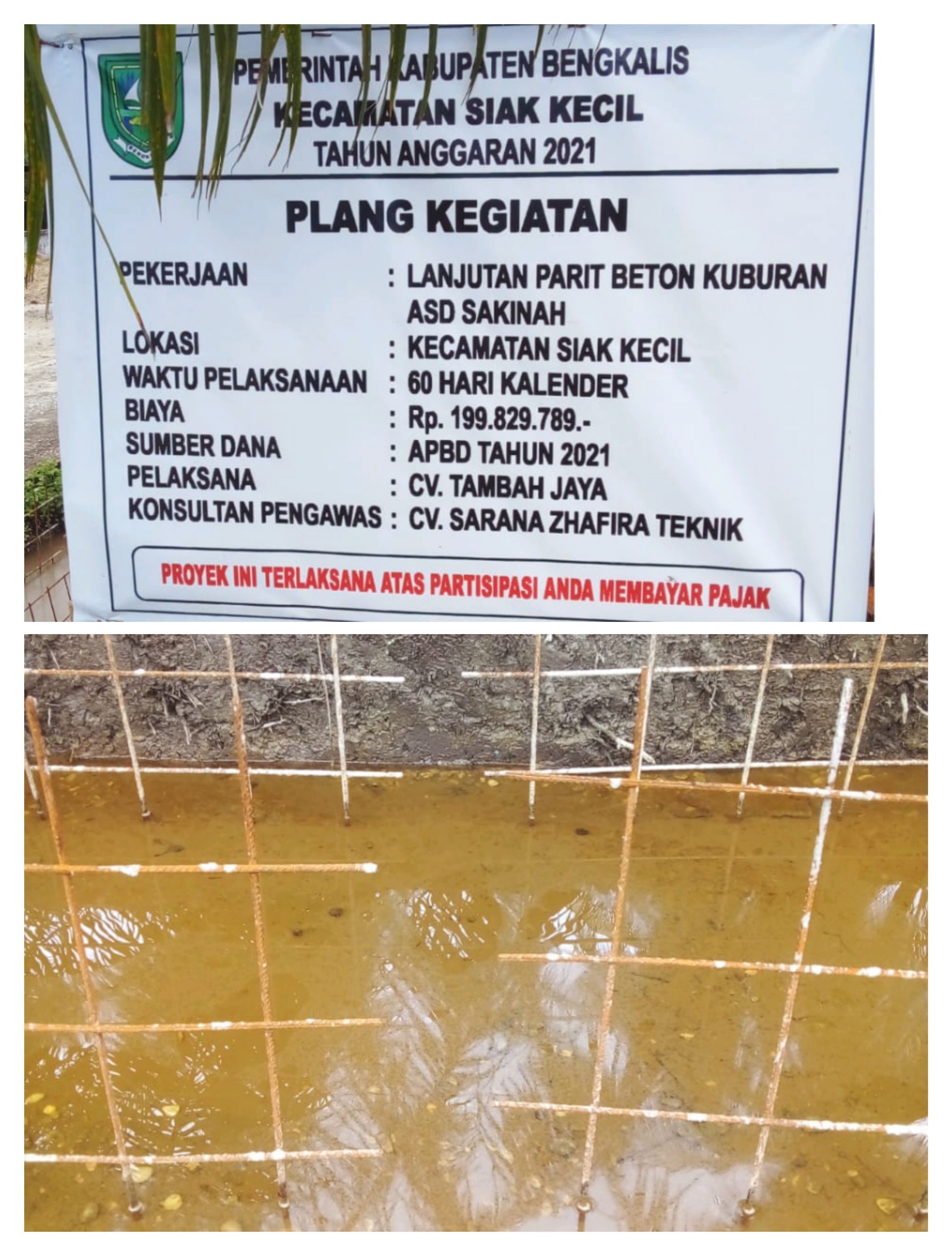 Proyek Dinas Perkimtan Bengkalis Pembangunan Parit Beton, Diduga Sudah Mengalami Keretakan