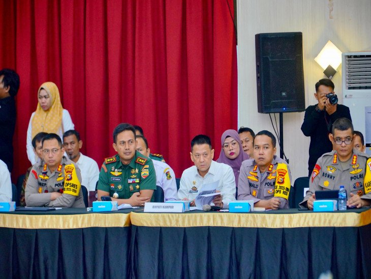 Rakor Persiapan Distribusi Logistik Pemilu 2024 Bersama Gubri, Diikuti Pj Bupati Kampar