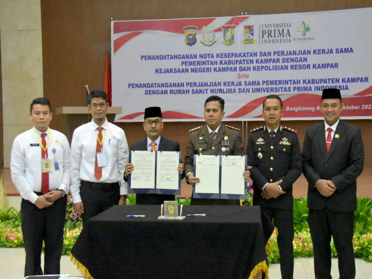 Pj Bupati Kampar Melakukan Penandatanganan Nota Kesepakatan PKS Perjanjian Kerjasama