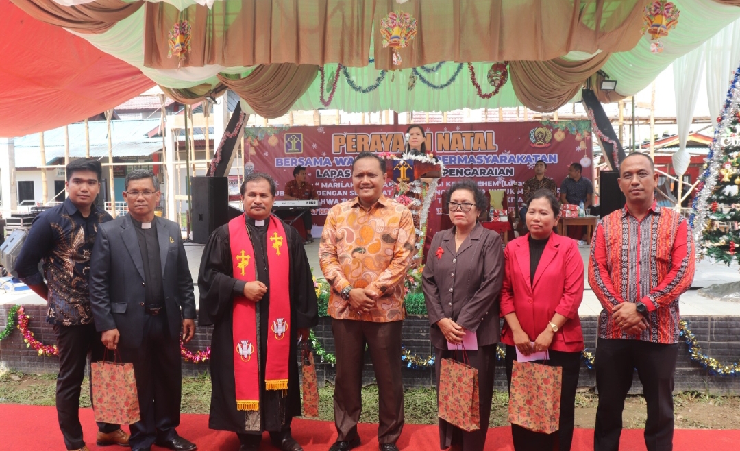  Lapas Pasir Pangaraian Adakan Natal Bersama Keluarga,WBP Terlihat Senyum Bahagia