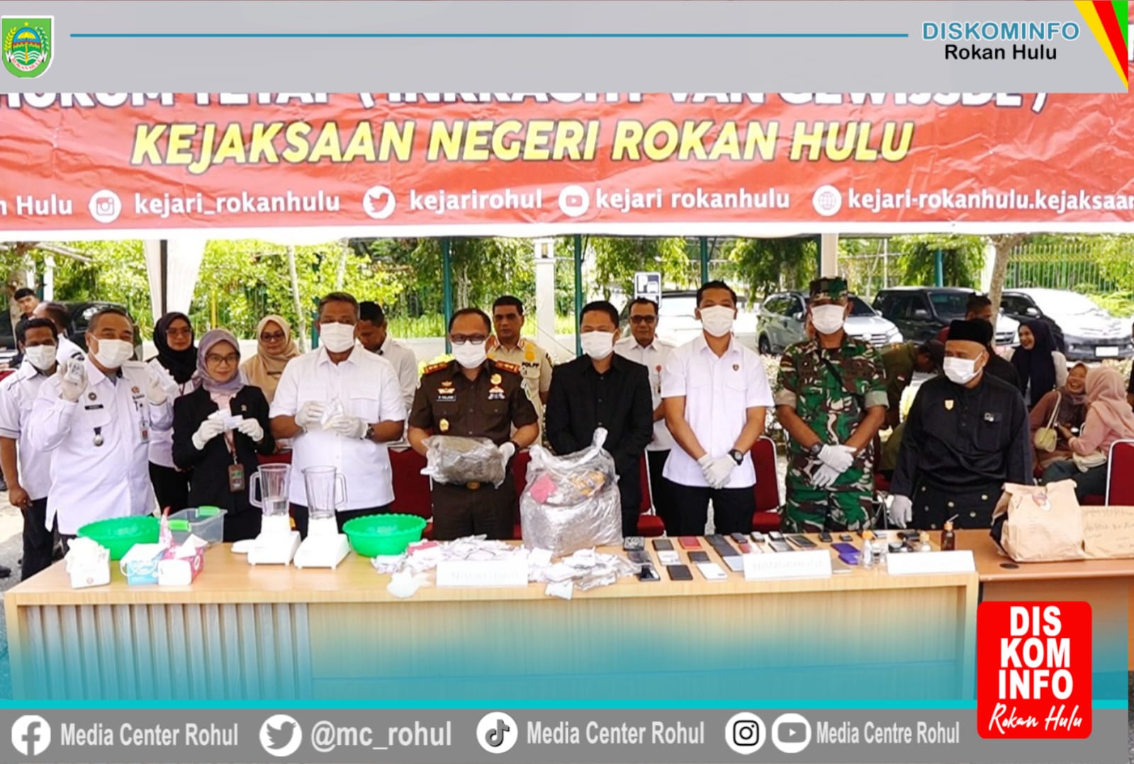 Bupati dan Kajari Rohul Musnahkan Barang Bukti Tipidum, Narkoba Jadi Kasus Terbanyak