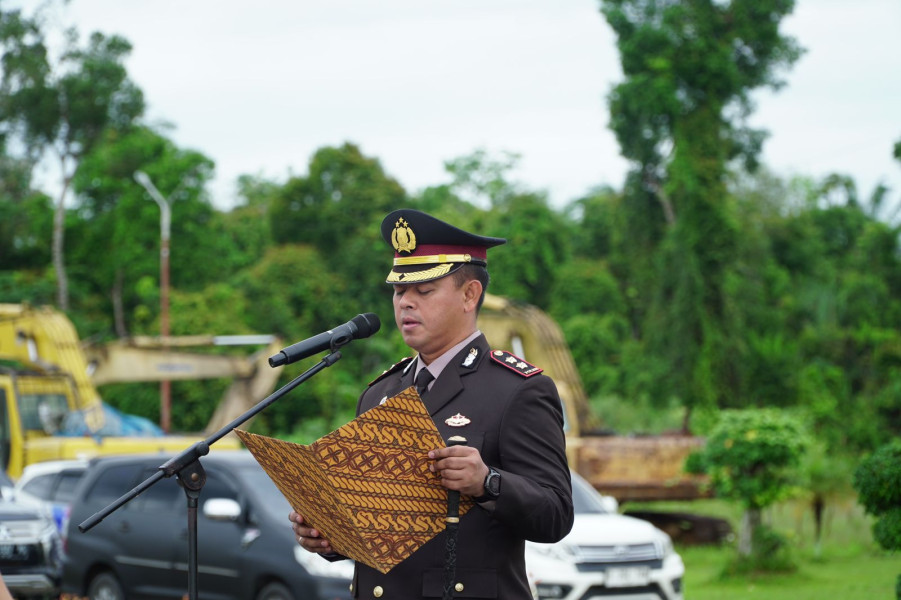 Peringatan Hari Lahir Pancasila 2024, Kapolres Rohul Bertindak Sebagai Irup Upacara
