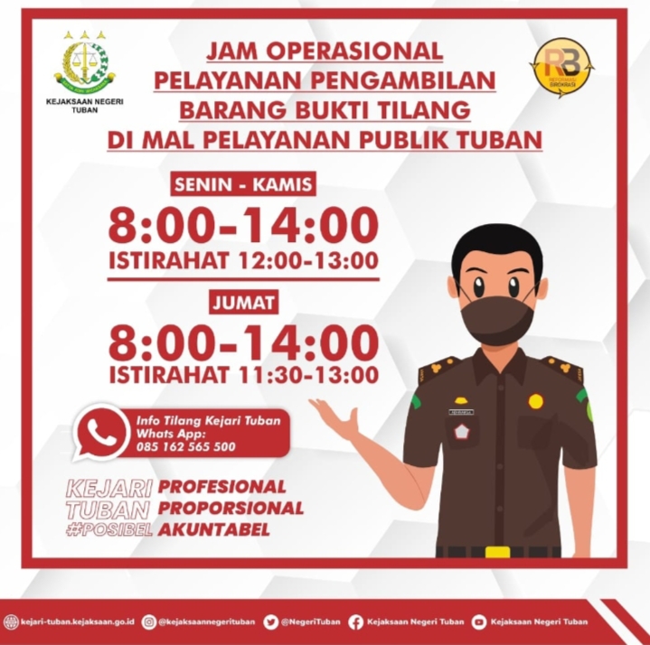 Pengambilan Barang Bukti Tilang, Kejari Tuban Tambah Jam Operasional Pelayanan