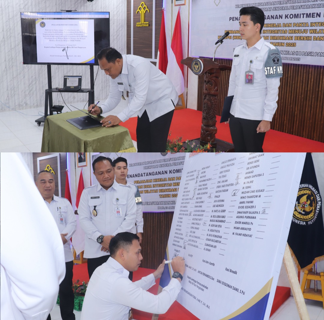 Siap Raih Predikat WBK/WBBM Tahun 2025 Lapas Pasir Pangaraian Tandatangani Komitmen Bersama