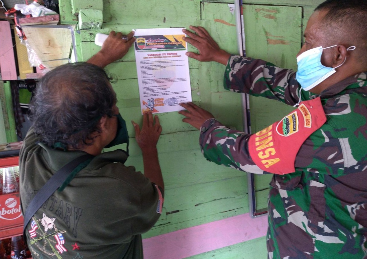 Babinsa Koramil 08/Tandun Berikan Pemahaman Vaksinasi Covid-19