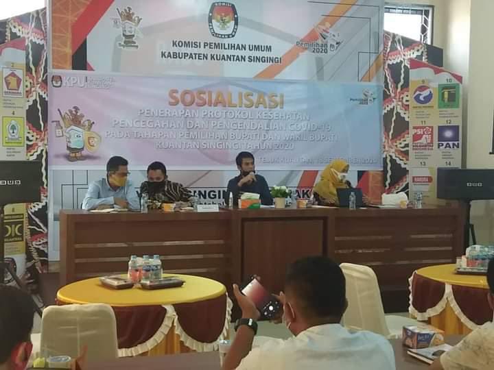 KPU Kuansing Gelar Sosialisasi Penerapan Protokol Kesehatan.