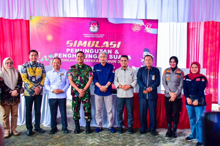 Simulasi Penungutan dan Perhitungan Suara Dilaksanakan KPU Kampar