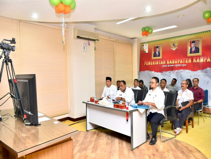 Pj Bupati Diwakili Asisten ll Setda Kampar, Ikuti Rakor Evaluasi TPID Secara Virtual