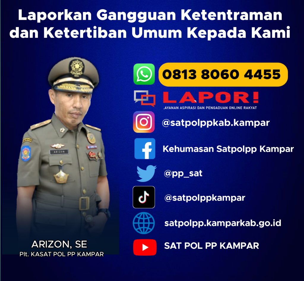 SatPol PP Kampar Terima Laporan Tentang Dugaan Tindakan Melanggar Perda, Personil Langsung Patroli