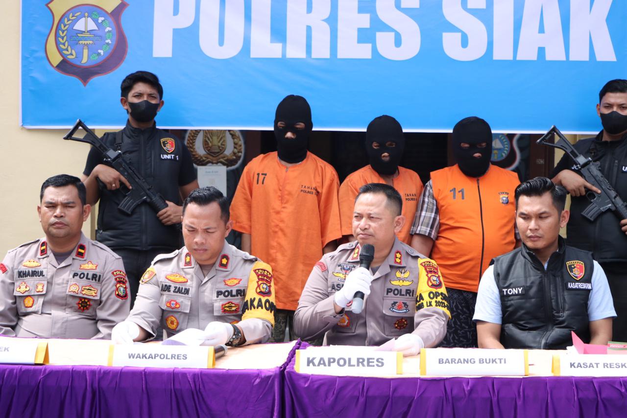 3 Kawanan Spesialis Pencuri Sapi Yang Beraksi di 16 TKP Berbagai Kabupaten, di Tangkap Polres Siak