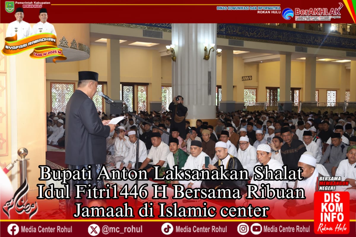 Bupati Anton Laksanakan Shalat Idul Fitri 1446 H bersama Ribuan Jamaah di Islamic Center