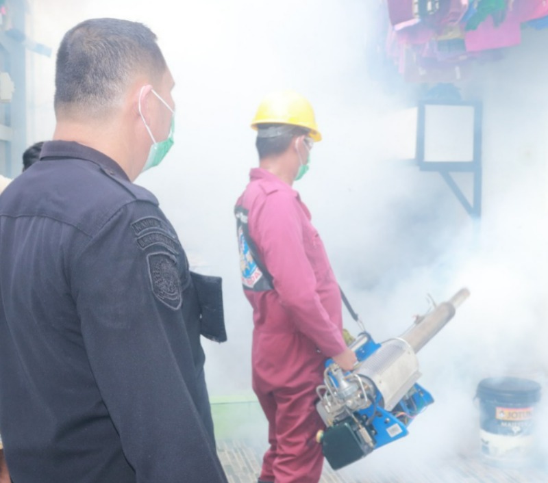 Antisipasi Pencegahan DBD Lapas Pasir Pengaraian Fogging Blok Hunian WBP