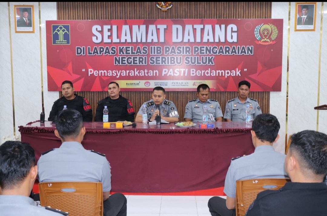 Ka. KPLP Lapas Pasir Pangaraian Gelar Rapat Evaluasi Regu Pengamanan di Awal Tahun