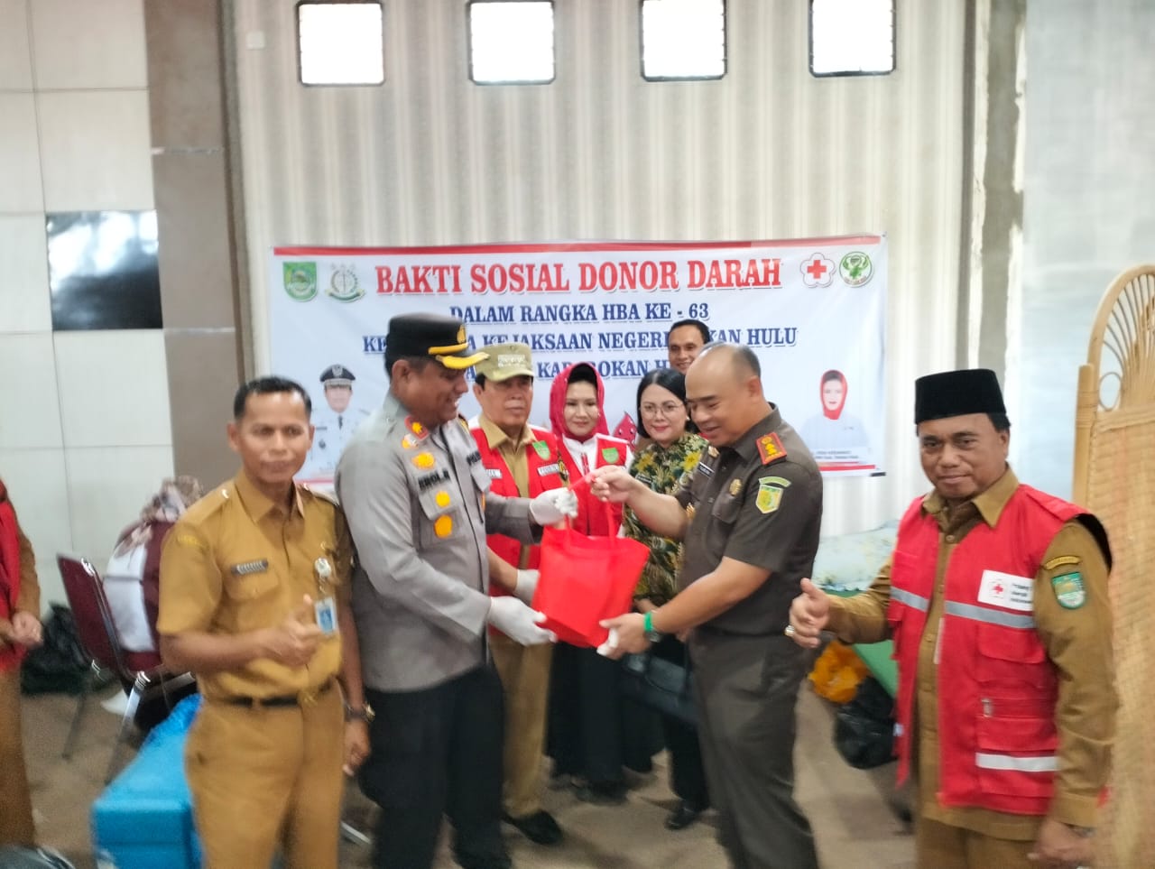 Wakapolres Rohul Hadiri Pemusnahan BB dan Donor Darah Dalam HBA Ke 63 Tahun 2023 di Kejari Rohul