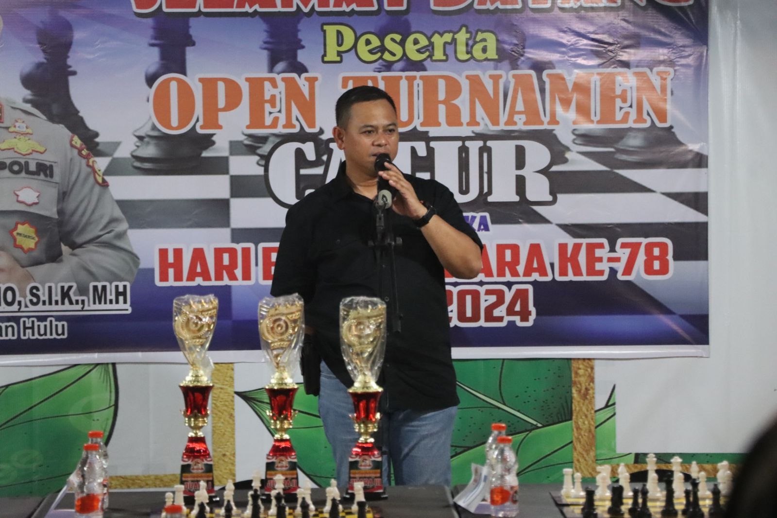 Kapolres Rohul Buka Open Turnamen Catur Dalam Rangka Hari Bhayangkara Ke 78