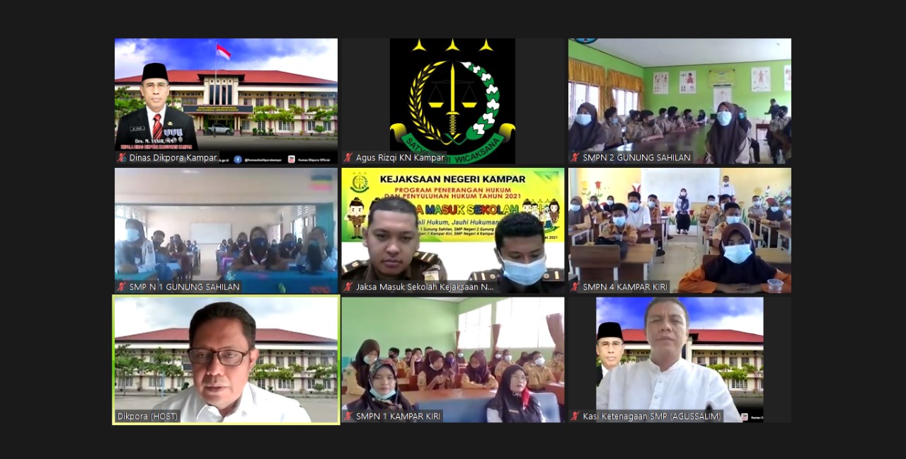 SMPN 1 Kampar Kiri, Ikuti Kegiatan JMS Kejari Kampar, Dengan Materi "Kenakalan Remaja"