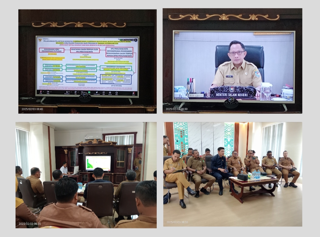 Sekda Rohil Ikuti Zoom Meeting Rakor Bersama Mendagri, Persiapan Pelantikan Kepala Daerah