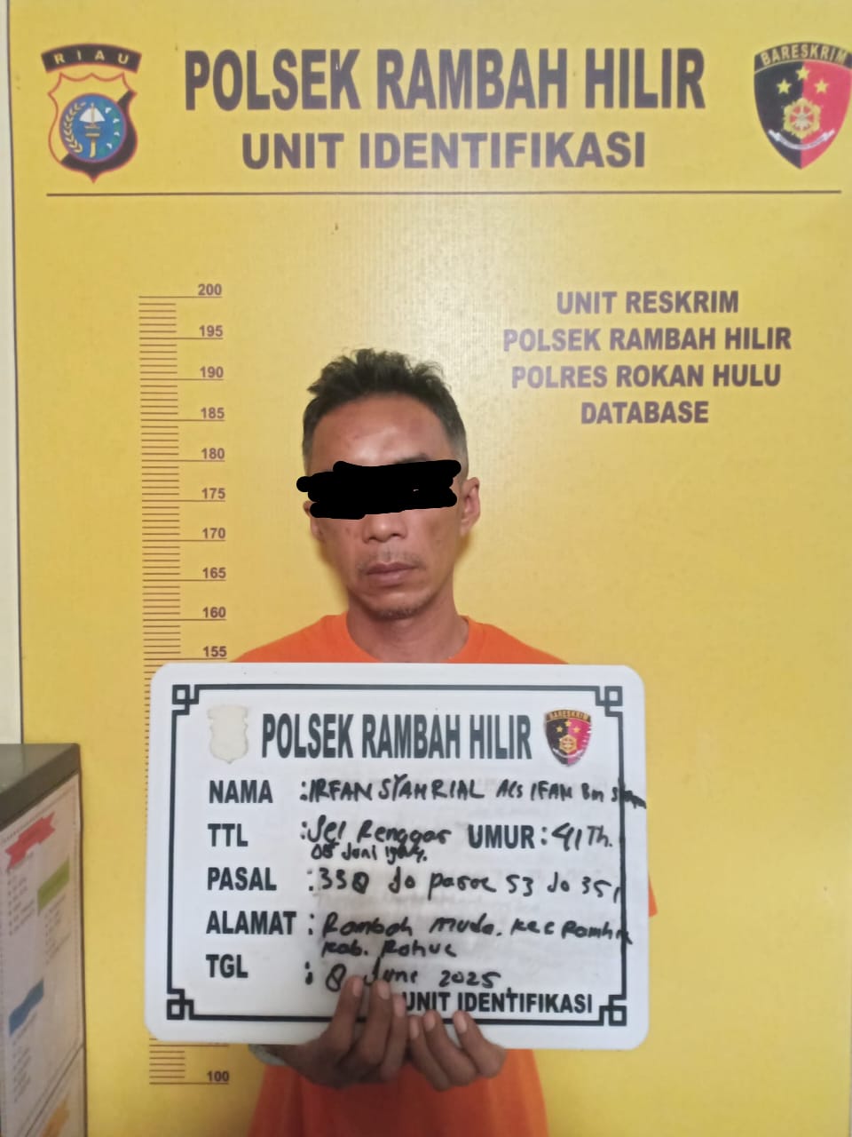 Polsek Rambah Hilir Bekuk Pelaku Percobaan Pembunuhan di Rambah Muda