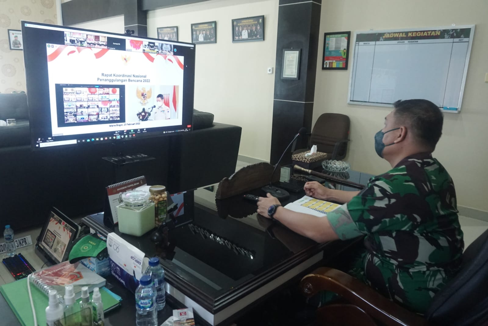 Dandim 0313/KPR, Ikuti Rapat Nasional Penanggulangan Bencana Tahun 2022