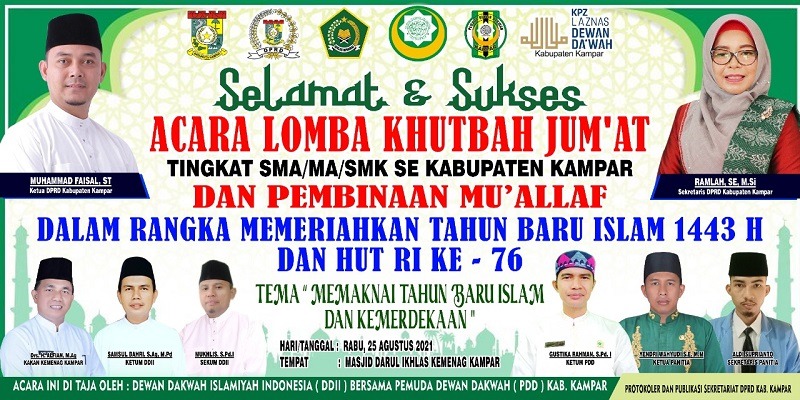 Lomba Khutbah Jumat Yang Ditaja Oleh Dewan Dakwah Kampar, 7 Peserta Terbaik Akan Ditampilkan Besok