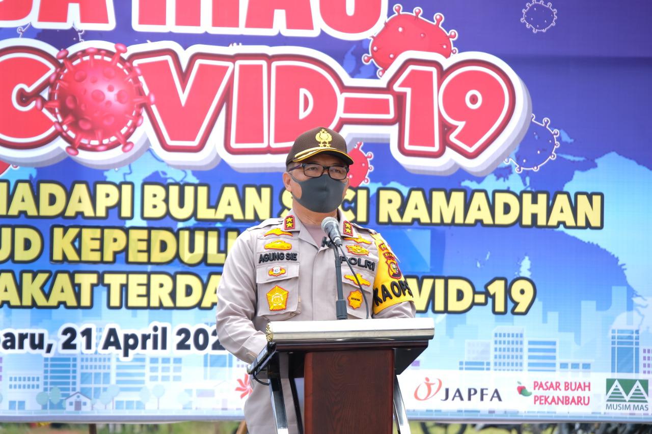 Polda Riau dan jajaran nya telah membagikan sebanyak 12.212 paket sembako  