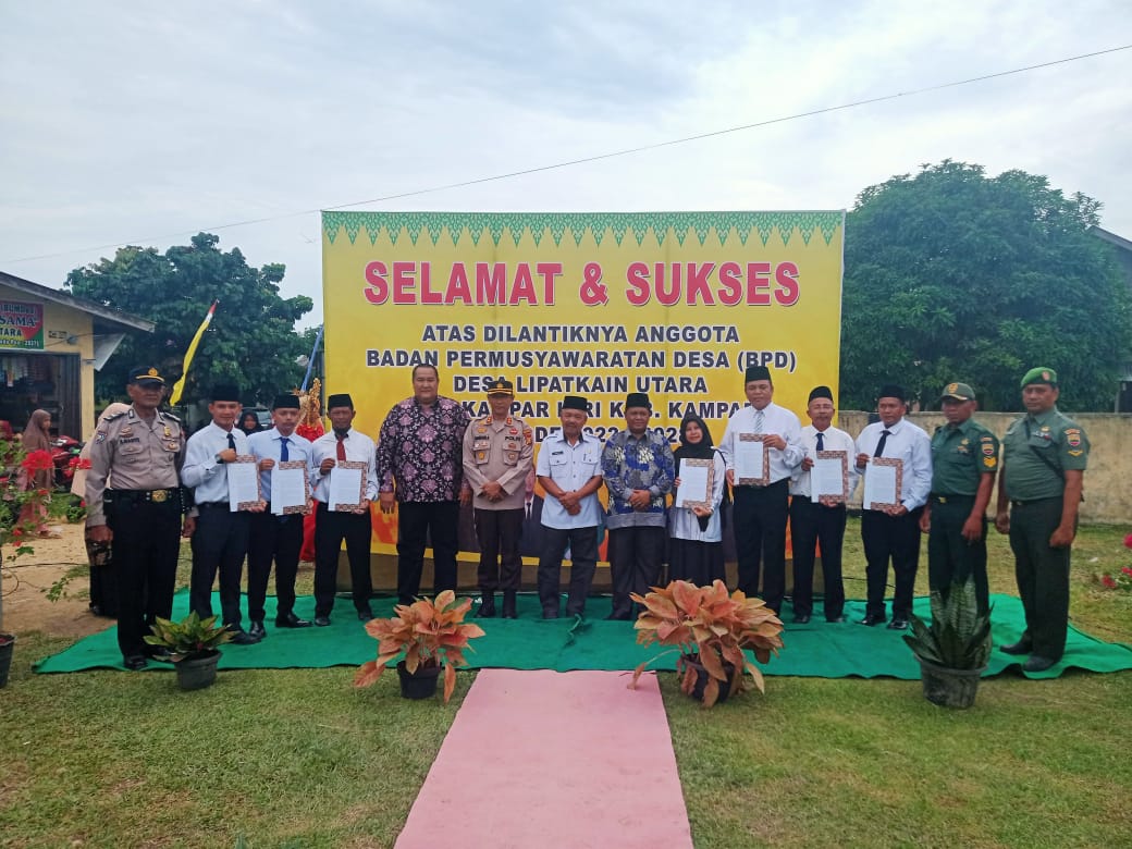 Babinsa Koramil 05/KK Hadiri Pelantikan  BPD Desa Lipat Kain Utara