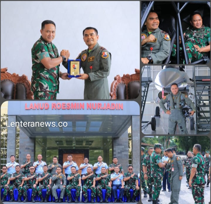 Danlanud Roesmin Nurjadin Marsma TNI AU Ferry Yunaldi Saat Menerima Kunjungan Lawatan Pangdam I/BB