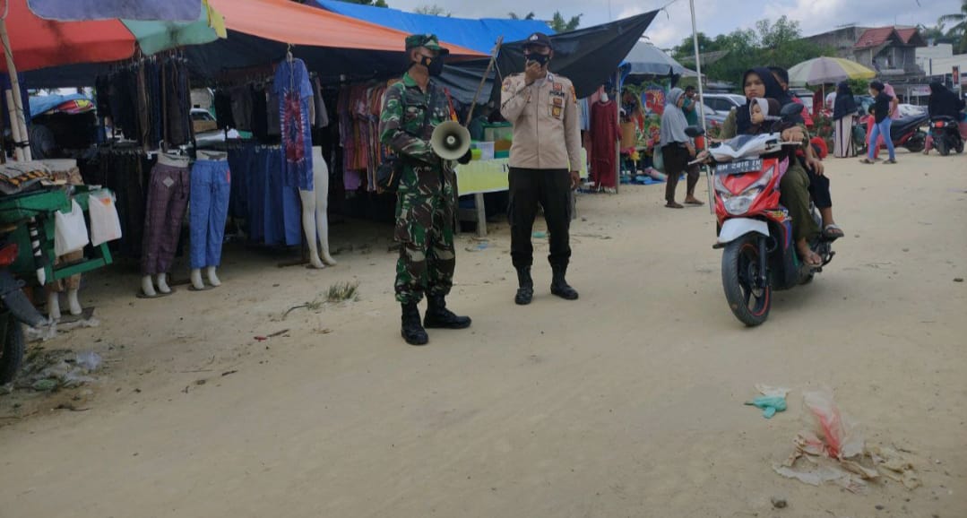 Tim Yustisi Himbau Pengunjung dan Pedagang Pasar Patuhi Prokes