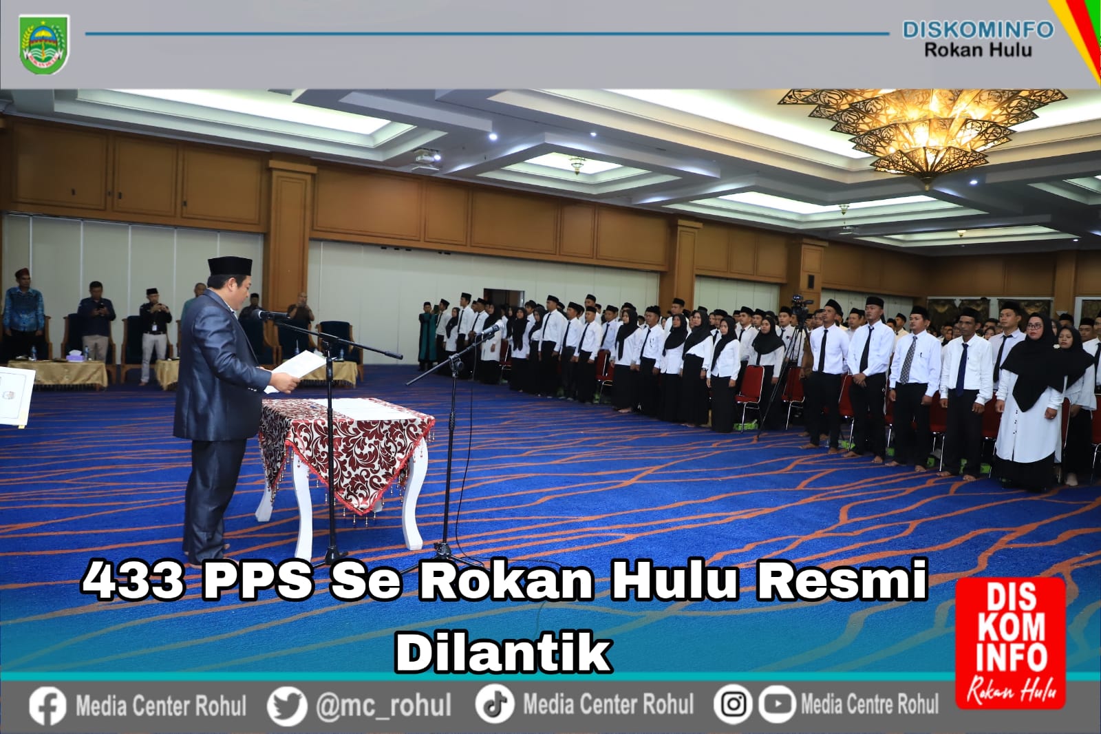 Anggota PPS 435 Se Rohul Dilantik KPU, Ketua Cepi Berharap PPS Berkoordinasi Dengan Kades