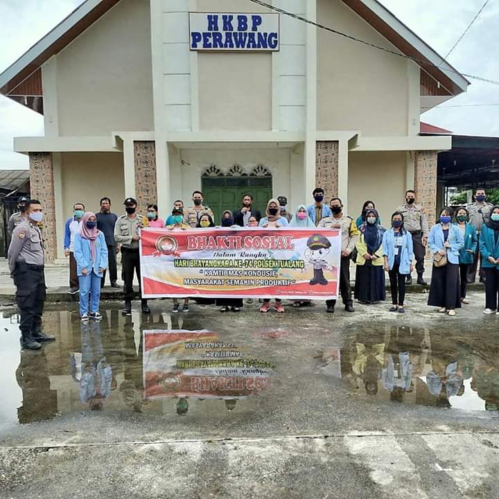 Memutus Penyebaran Convid 19 Polsek Tualang Aksi Kegiatan Bhakti Soisial Dirumah Ibadah