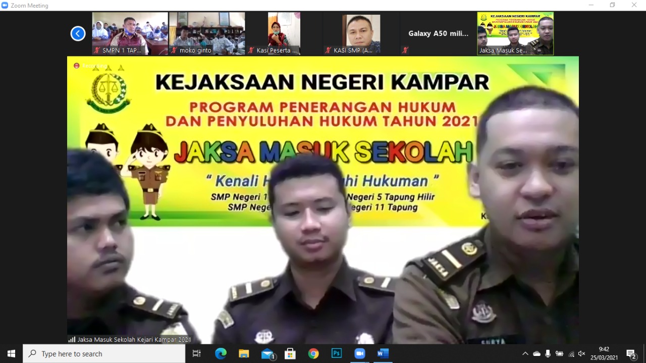 Kejari Kampar Laksanakan Kegiatan JMS di SMP, Dengan Materi Bullying dan Body Shaming