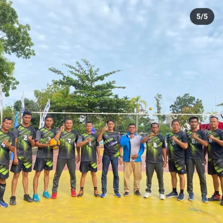 Turnamen Voli Antar OPD Perayaan HUT Kampar Ke 75, Satpol PP Kampar Catat Kemenangan Gemilang