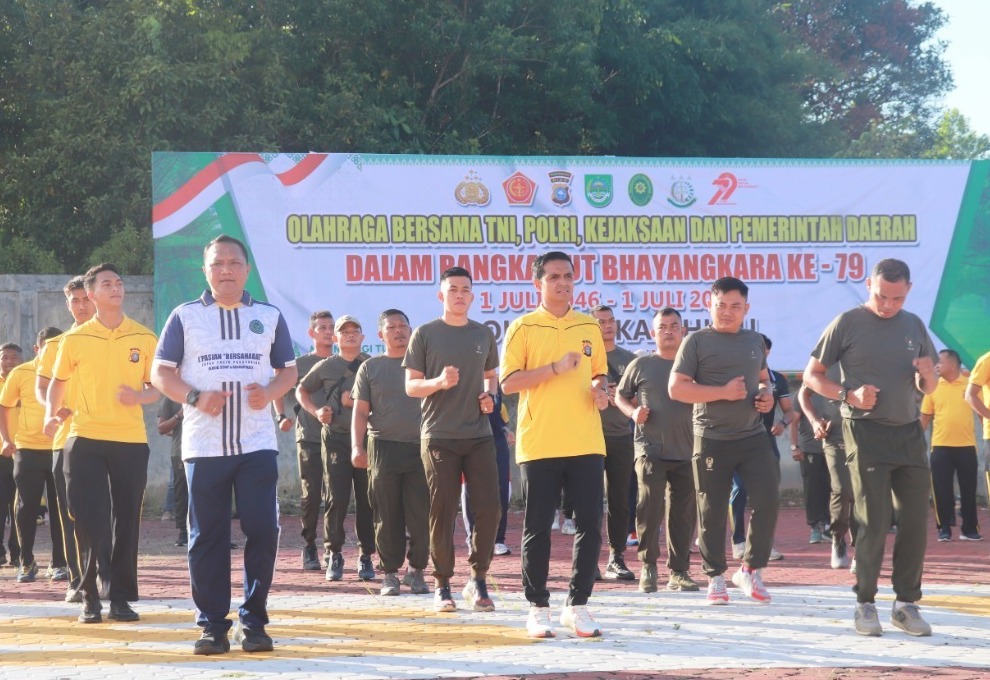 Kalapas Pasir Pengaraian Meriahkan Semangat Olahraga Hari Bhayangkara ke -79 di Polres Rohul