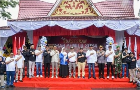 Seremoni Kirab Pemilu di Kabupaten Kampar, Dihadiri Langsung Pj Bupati Kampar