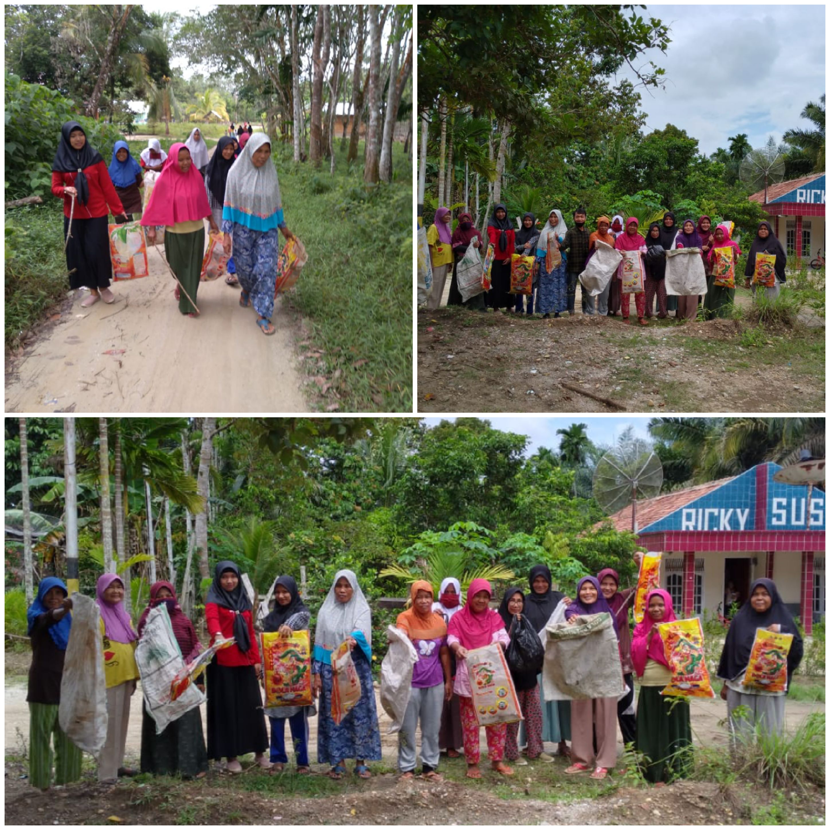 Masyarakat Dusun Pulau Bintang Desa Pasarbaru Pangean Peringati World Clean Up Day 2020 Dengan Goton