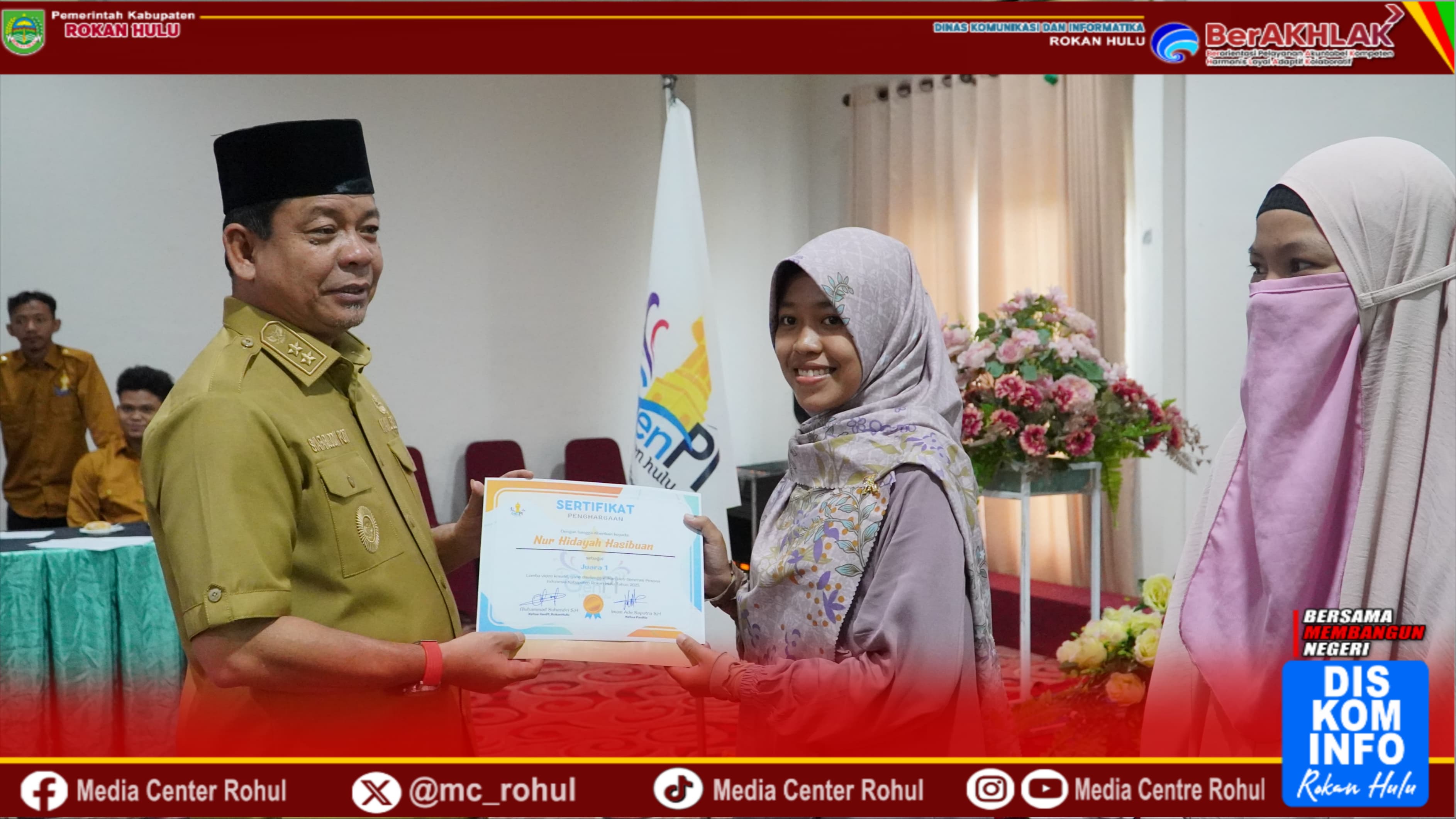 Syafaruddin Poti Kukuhkan Semangat Baru GenPI Rohul 2025-2029