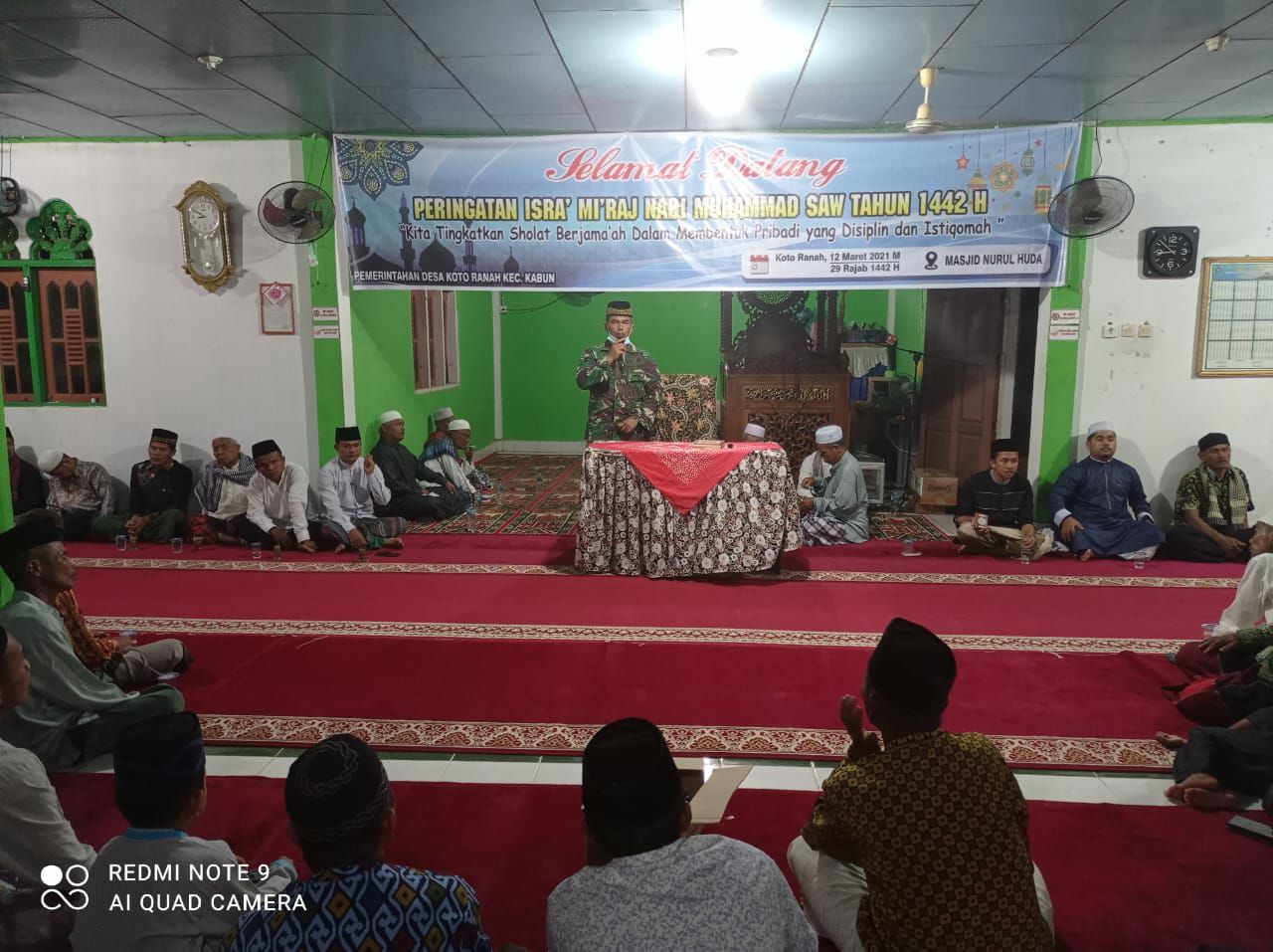 Satgas TMMD ke-110 Kodim 0313 KPR Ikuti Peringatan Isra Miraj