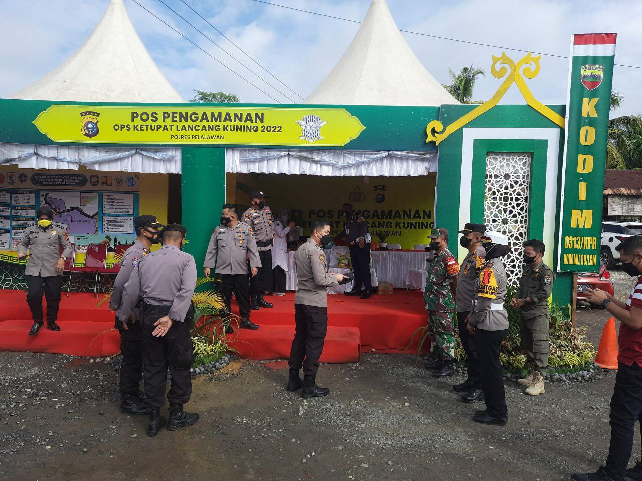 Koramil 09/Langgam Dukung Giat Pos Pam Ops Ketupat Lancang Kuning 2022