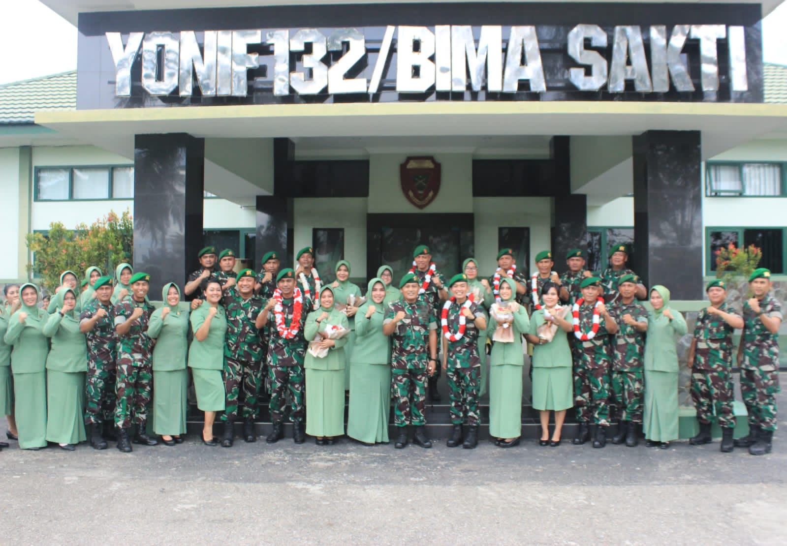 Upacaran Sertijab dan Tradis Pindah Satuan Dipimpin Langsung Danyonif 132/Bima Sakti