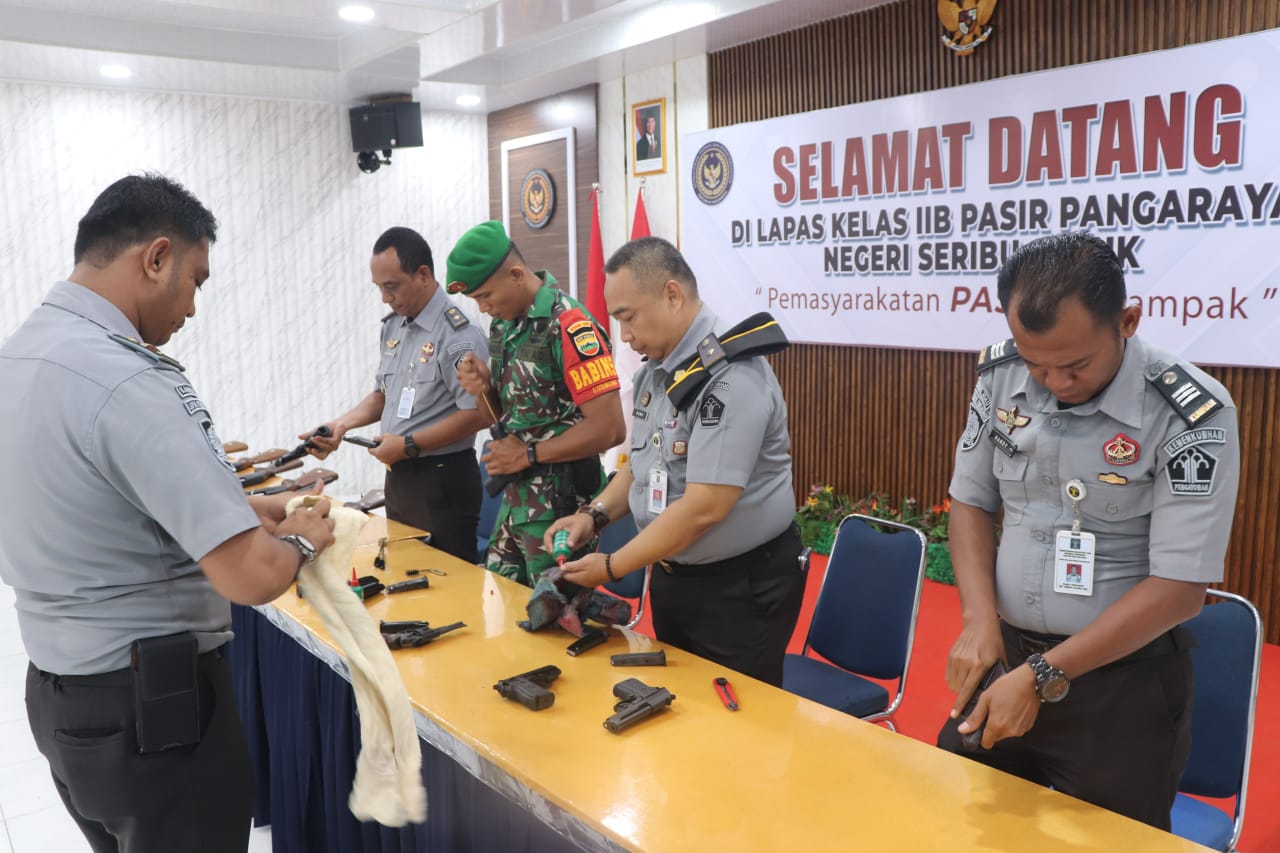 Harwat Senpi Lapas Pasir Pangaraian Gandeng Koramil 02 Rambah