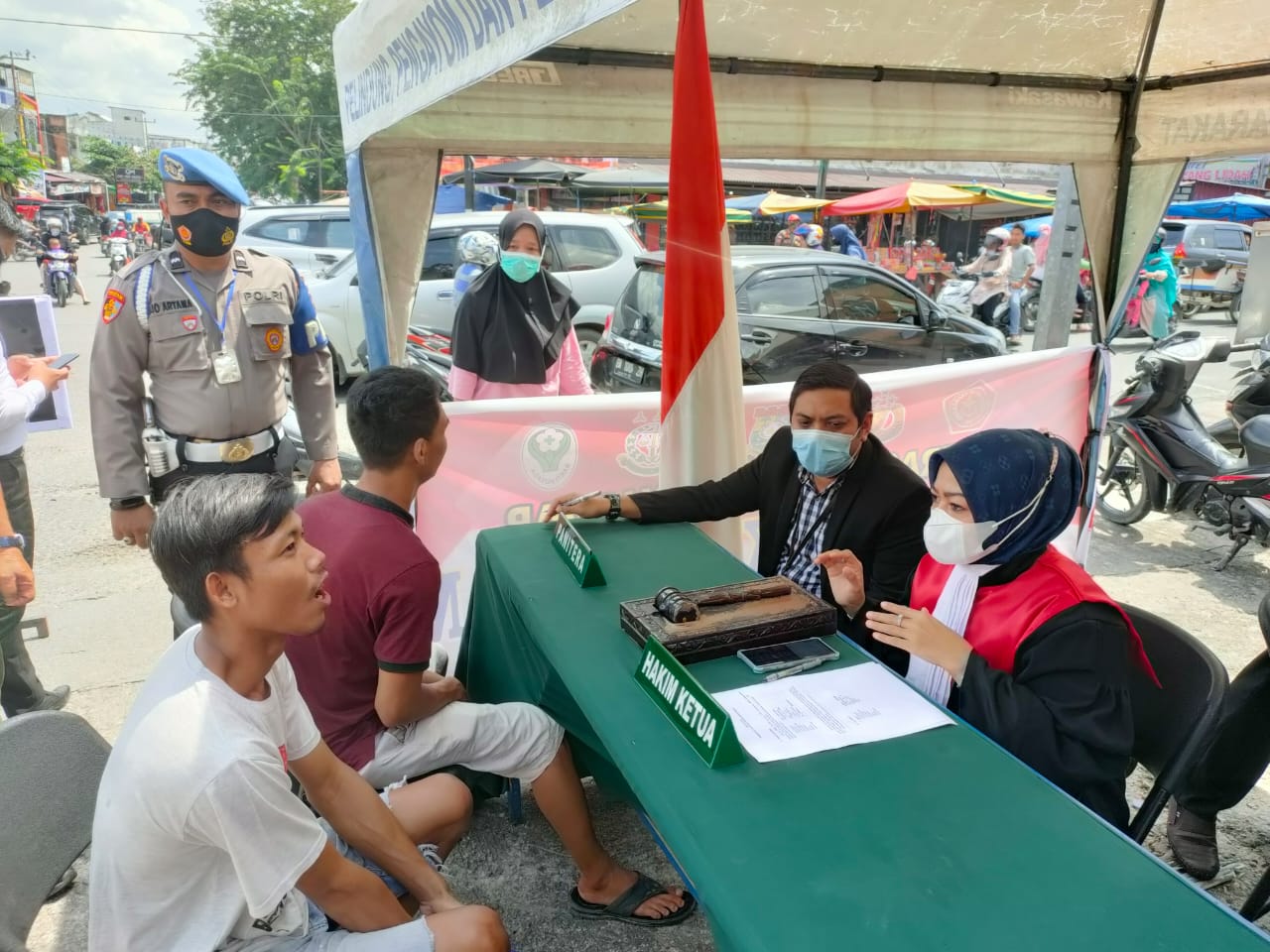 Operasi Justisi di Kampar, Tim Gabungan Berikan Sanksi Kepada Pelanggar Prokes