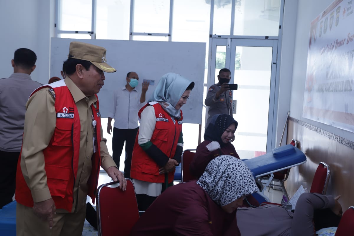 HUT SATPAM Ke 42, Bupati Rohul Sukiman: Bakti Sosial Donor Darah Polres Rohul dan PMI