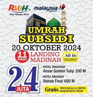 Khusus Keberangkatan 20 Oktober 2024, RWH Bangkinang Berikan Promo Super Heboh dan Hotel Dekat