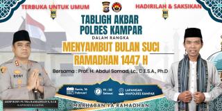 Sambut Berkah Ramadhan, Polres Kampar Gelar Tabligh Akbar Bersama UAS dan Terbuka Untuk Umum